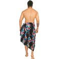 thumbnail image 2 of LA LEELA Men's Bath Trunk Swimwear Sarong Pareo Beach Wrap One Size Coal, Flamingo Floral Summer Vacation Party, 2 of 5
