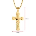 thumbnail image 2 of Religious Jesus Cross Pendant Men 14K Yellow Gold Christ Crucifix Necklaces Male Christian Jewelry, 2 of 7