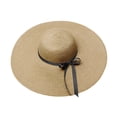 thumbnail image 3 of YAYUBA Beach Hats for Women Big Straw Wide Brim Summer Hat Floppy Foldable Roll Up Cap Sun Hat,Khaki, 3 of 3