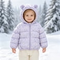 thumbnail image 6 of newwalpole Toddler Baby Boys Girls Winter Coats Jacket Warm Clothes for Kid Thick Ears Hoodie Velvet Snowsuit(Purple,18-24 Months), 6 of 9