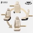 thumbnail image 4 of FLORICH Full Set Car Seat Covers, Universal Nappa Leather Seat Covers for Car Trucks SUV with Lumbar Support, Waterproof, Anti-Slip, Beige, 4 of 8