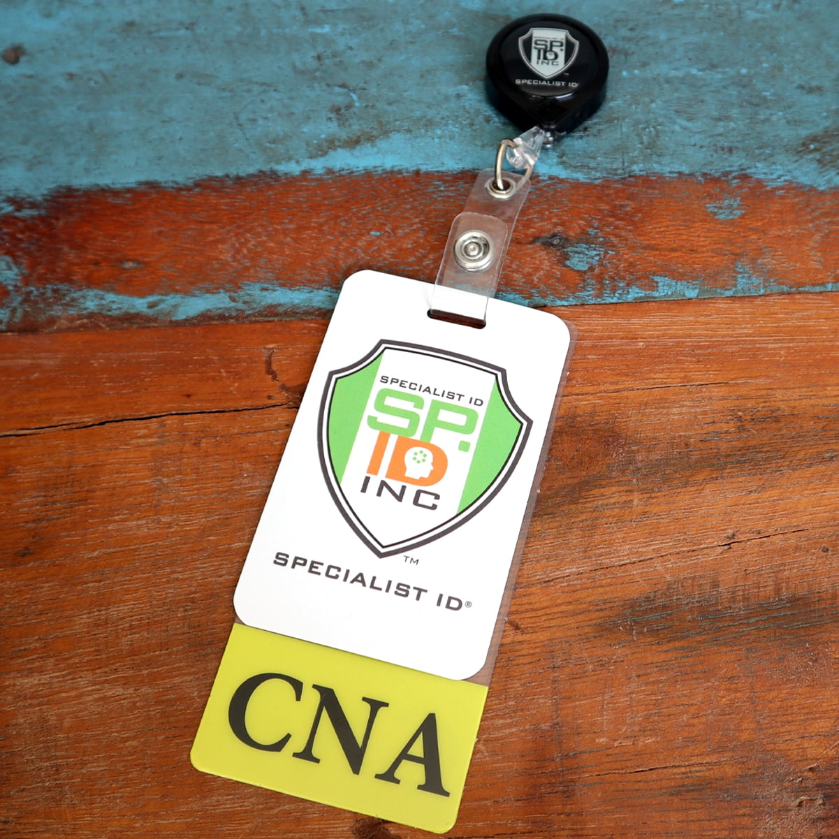 5 Pack - Clear CNA Badge Buddy Vertical - Hospital & Nurse ID Backer Cards - Transparent Title/Role Identifier - Wear Behind Medical Name Badge on I’D Reel or Lanyard by Specialist ID (Yellow)