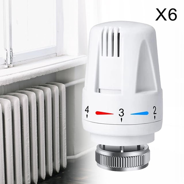 Cabezal de Reemplazo de Válvula Termostática Baoblaze Sistema de Calefacción con Control de Temperatura Válvulas Eléctricas de Calefacción de Piso Actuador Té 6PCS