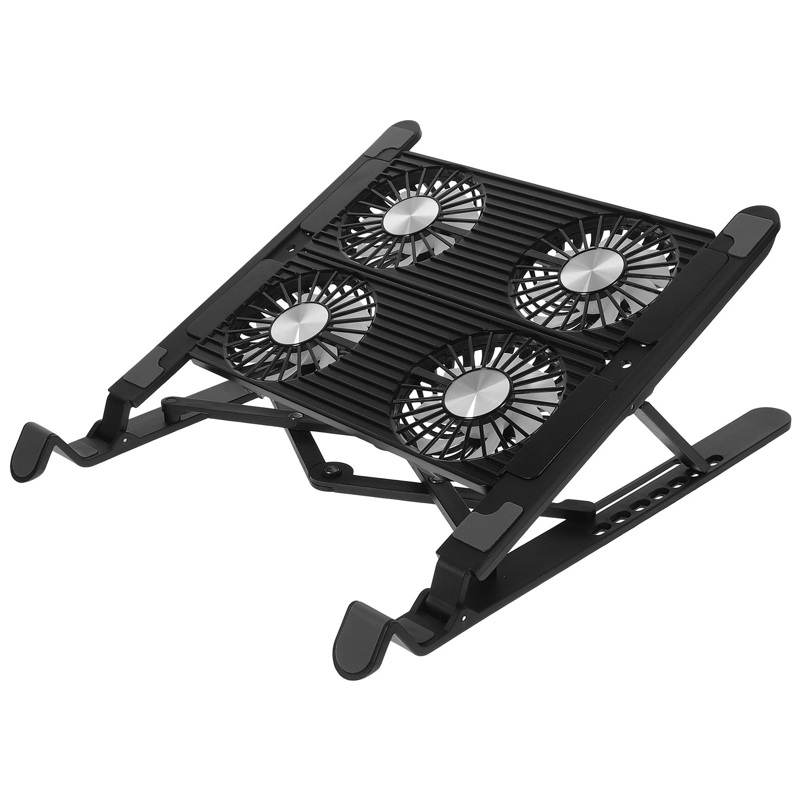QIFULL 1Set Black Plastic Laptop Cooling Stand with Fan Ergonomic Adjustable Laptop Riser for Gaming and Desk Use