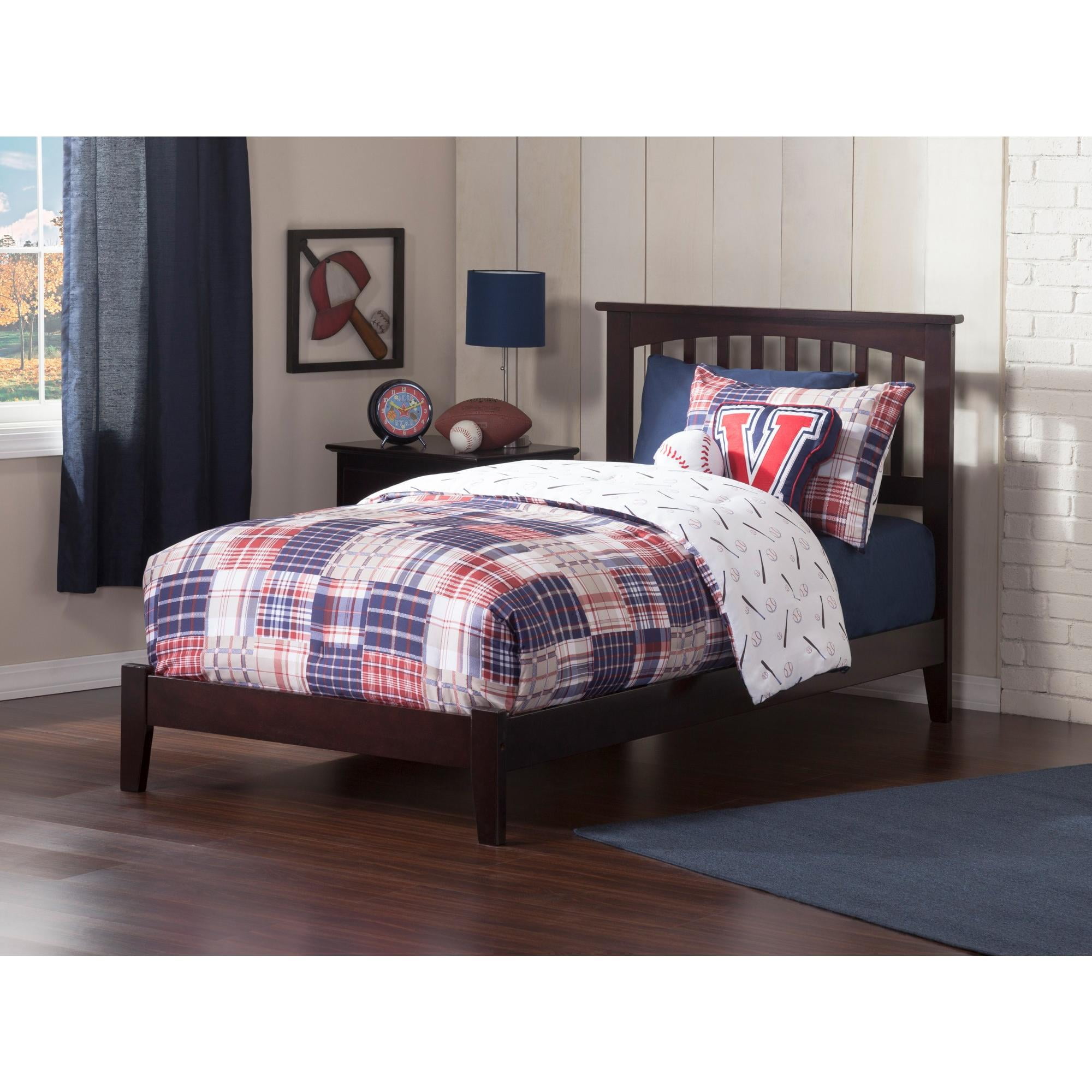 Mission Platform Bed with Open Foot Board in, in Multiple Colors and