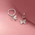 thumbnail image 3 of Sterling Silver Butterfly Earrings Hoop for Women Teens Small Butterfly Hoop Earrings Huggie Drop, 3 of 9