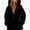 Black, variant on Lumosvexa Women's Hooded Fleece Coat, Long Sleeve Zipper Soft Comfort with Pockets Winter Warm Casual Coat White L