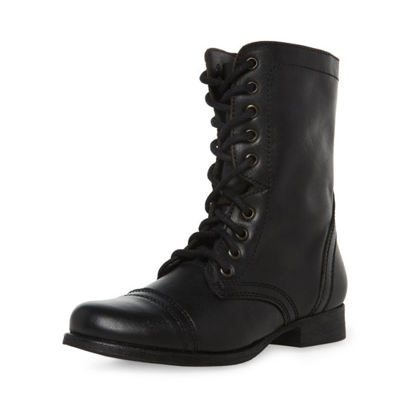 Bota Steve Madden Troopa para mujer, piel negra, 7.5US