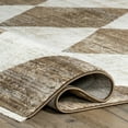thumbnail image 4 of nuLOOM Meline Checkered Fringe Area Rug, 2' 6" x 13', Runner, Meline Beige, 4 of 7