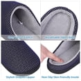 thumbnail image 4 of Slip On Slippers for Men Cozy Memory Foam Bedroom Indoor Slippers Non-Slip Outdoor Shoes Navy Blue 11-12, 4 of 5