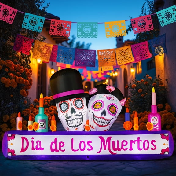Decoración inflable para Halloween DomKom Día de los Muertos, 8 pies