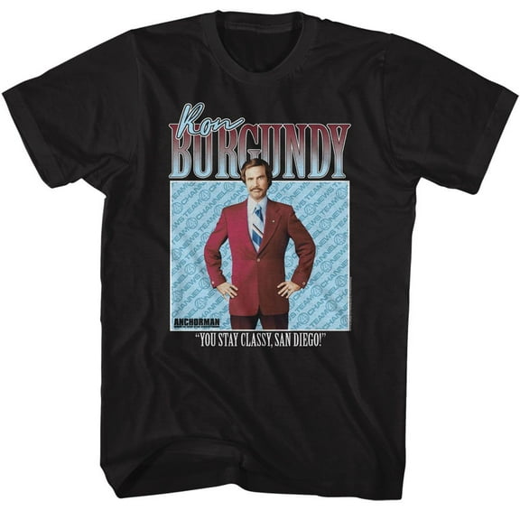 Anchorman Ron Burgundy Black T-Shirt