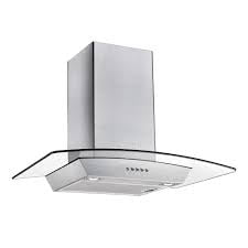 Vissani 30-inch 340CFM T-Shape Shell Only Wall-Mounted Glass Range Hood with 3-Speed Setting in Stainless Steel