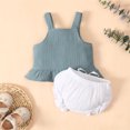 thumbnail image 4 of IROINNID Infant Girl's Summer Bow-knot Suspender Tops Shorts Clothes Set, 4 of 8