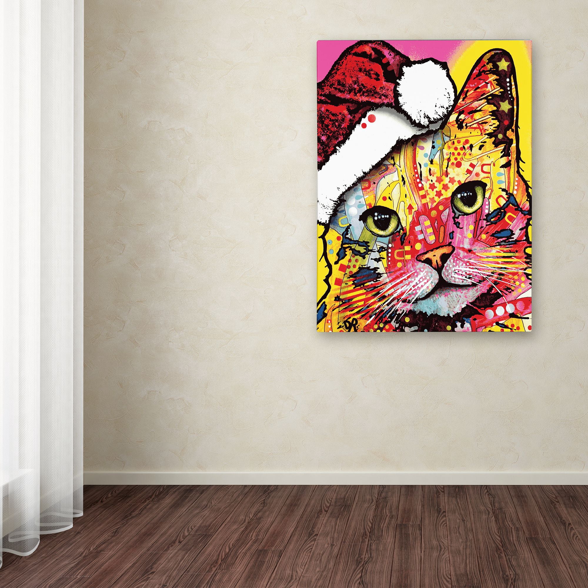 Trademark Fine Art 'Tilt Cat Christmas Edition' Canvas Art by Dean Russo