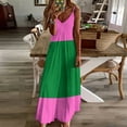 thumbnail image 4 of Pink And Green Sleeveless Dress Loose Women's Dress Dresses Luxury Evening Dresses, 4 of 9