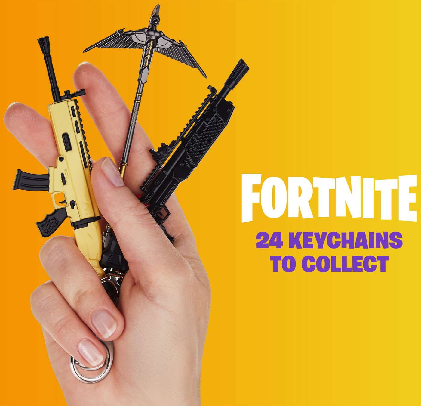 ZURU Fortnite Metal Clasp Keychain, 6 Count