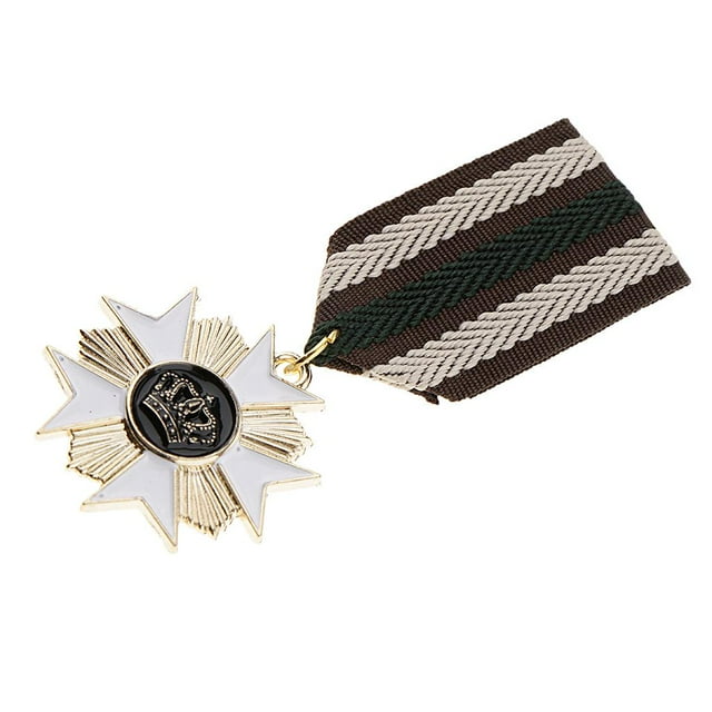 Broche de Aleación y Tela con Diseño de Medallón, Estampados de - rayas en tonos amarillos y azules, 8cm Estilo 5