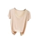 thumbnail image 2 of Fiudx Tops para Mujer Top Holgado de Manga Corta con Cuello Redondo y Color Sólido de Verano de Gran Tamaño para Mujer, 2 of 3