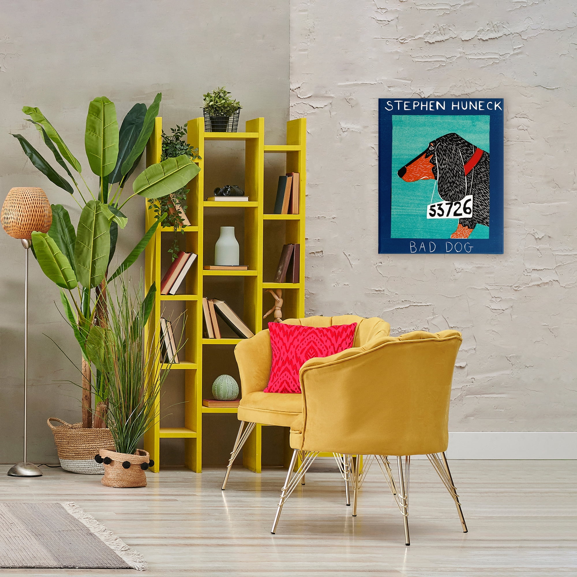 Bad Dog Dachshund Canvas Wall Art, design by Stephen Huneck