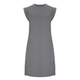thumbnail image 3 of Dresses for Women, Womens Summer Mini Dress Casual Loose Sleeveless Crewneck Slit Basic T Shirt Dresses with Pockets, 3 of 6