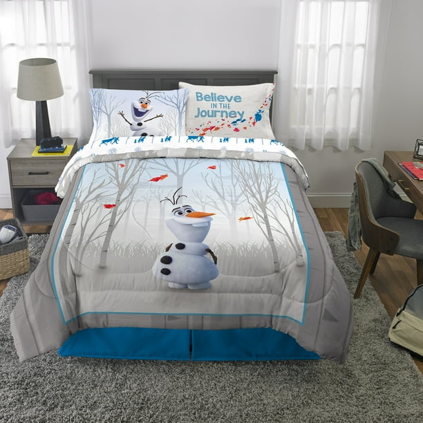 Frozen 2 Olaf BedinaBag, Kids Bedding Bundle Set, 5Piece Full