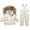 Beige, variant on 2024 1-5T Boys and Girls Two Piece Snowsuit Winter Warm Baby Thickened Hooded Down Puffer Jacket Ski Bib Pants Suit Beige