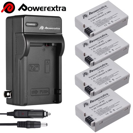 4 Pack LP-E8 Battery and Wall Charger for Canon EOS Rebel T3i T4i T5i 550D 600D 700D DSLR