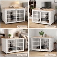 thumbnail image 7 of YOKWOK 48 Inch Large Furniture-Style Dog Crate, Heavy Duty Chew-Proof Metal Dog Cage with Water Resistant Wooden Top & Double Lock Doors, XL Indoor Dog Kennel for Large Dogs, White, 7 of 7