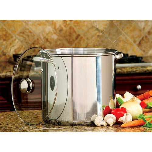 Cook Pro 16_Quart Stainless Steel Stock Pot With Glass Lid