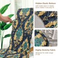 thumbnail image 5 of Yayeee 2 Pack Dining Chair Covers Stretch Parson Chairs Slipcovers Seat Protector, Green Peacock Pattern, 5 of 6