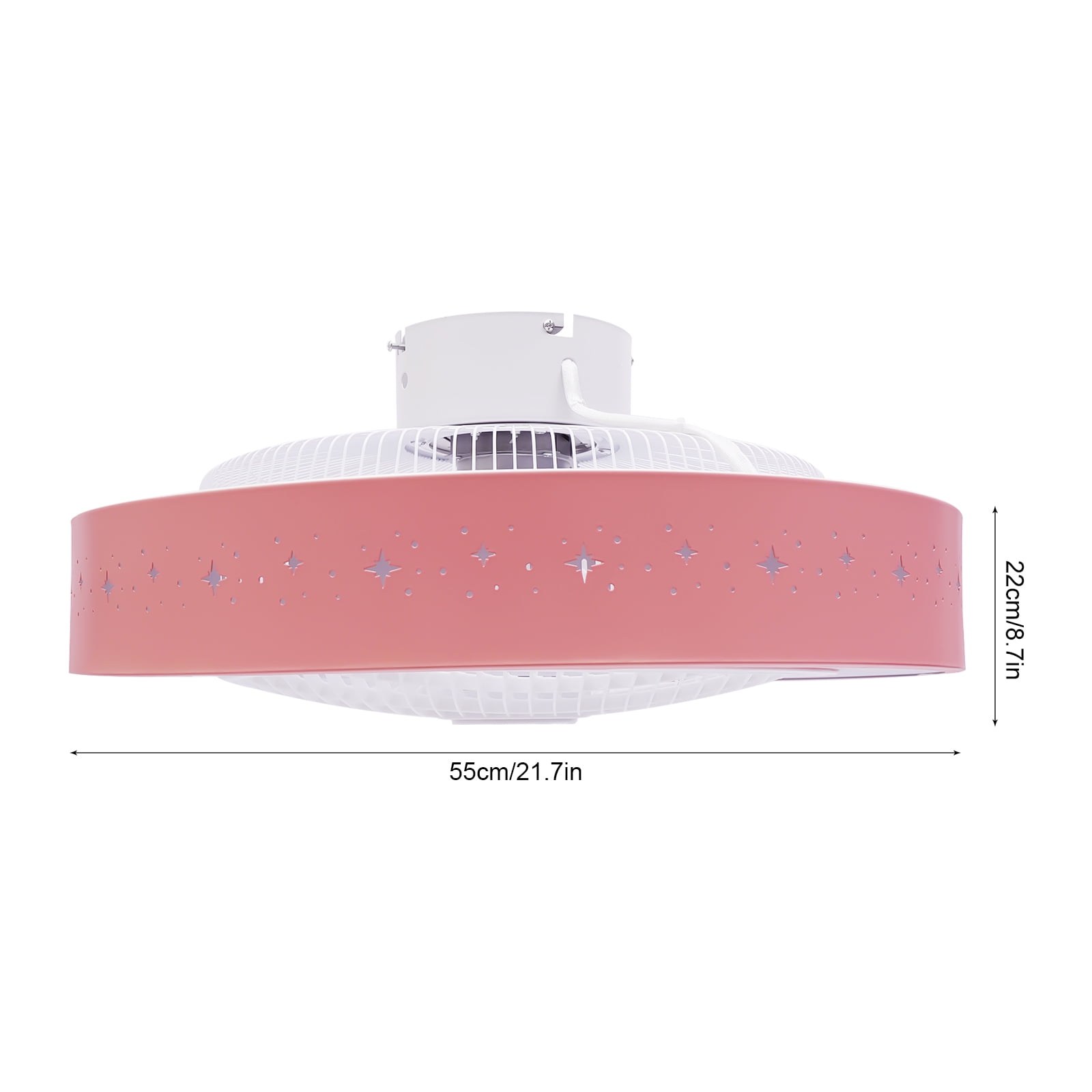 21.65 Inch Starry Ceiling Fan Light with Remote Control Dimmable LED Flush Mount Light with Hidden Blades