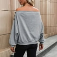 thumbnail image 4 of Daznico Sweatshirt for Women - Ladies' Autumn Necked Off Shoulder Sweatshirt, Hooded Sweatshirt Women,Color:Grey Size:L, 4 of 4