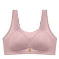 thumbnail image 2 of YWDJ Push up Bras for Women Closure in Back Sleep Bras No Underwire Comfy Bras Wide Strap Full Coverage Wrap Lounge Bras Padded Comfort Bras Comfortable Bras Pink XL, 2 of 3