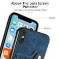 thumbnail image 3 of Nalacover For iPhone X / XS Case Ring Holder Kickstand with Credit Card Holder, Back Flip Premium Leather Magnetic Clasp Removable Wirst Hand Strap Cover For iPhone X / XS, Blue, 3 of 14