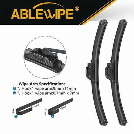 ABLEWIPE 24"+14" Fit for KIA Niro EV 2019-2020 Windshield Wiper Blades 2 pack
