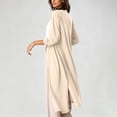 thumbnail image 6 of Gealkoca Solid Color Open Front Maxi Long Cardigan Sweater for Women Lightweight Long Sleeve Cardigan Oversized Long Coat Trendy, 6 of 7