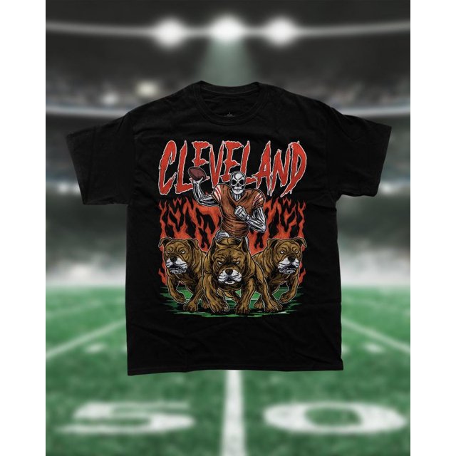 Cleveland Football Shirt, Browns Football, Skeleton Shirt, Bootleg Shirt, Rétro Graphic Sh - comme sur l'Image - S