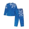 thumbnail image 2 of Goofa Blue Christmas With Snowflakes Printed Women’s 2 Piece Pajama Set Super,Pajamas Women's Long Sleeve Sleepwear Soft Button Down Loungewear Pjs Lounge Set Nightwear-Medium, 2 of 9