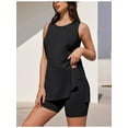 thumbnail image 2 of Summer Women Sleeveless 2 Piece Outfits Solid Color Tank Tops and Shorts Sets, 2 of 5