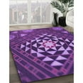 thumbnail image 3 of Ahgly Company Tapis d'Intérieur Lavable en Machine Carré Violet Transitionnel, 7 Pieds Carré, 3 of 7