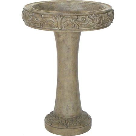 Decorative Fiberglass Birdbath - Madrid Birdbath