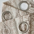 thumbnail image 5 of CURTAINKING Linen Curtains for Living Room 84 inch Medallion Damask Printed Drapes for Bedroom Grommet Farmhouse Window Curtain 2 Panels Taupe, 5 of 8