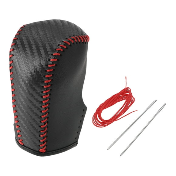 Cubierta de pomo de cambio antideslizante Unique Bargains para palanca de cambios de coche, protector para Nissan Murano 09-13, cuero sintético negro y rojo