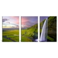 thumbnail image 2 of wall26 - 3 Panel Canvas Wall Art - Majestic Natural Landscape Triptych Canvas - Long Exposure of Waterfall Near Valley - Giclee Print Gallery Wrap Modern Home Art Ready to Hang - 24"x36" x, 2 of 4