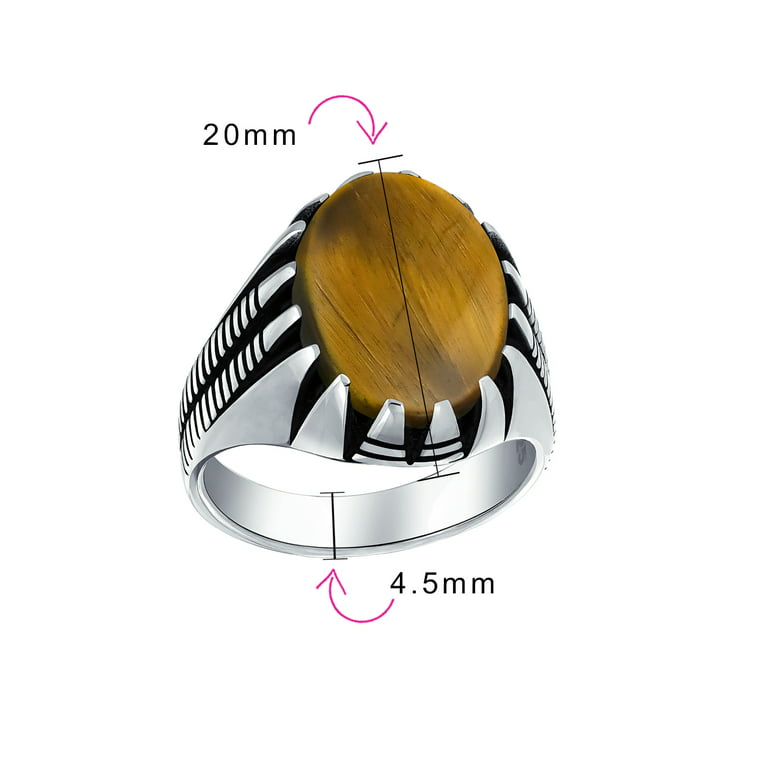 Men's Gold Signet Ring with Brown Tiger Eye