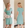 thumbnail image 3 of Ekouaer Nursing Nightgown Delivery and Labor Gown for Hospital Short Sleeve Maternity Breastfeeding Dress, 3 of 6
