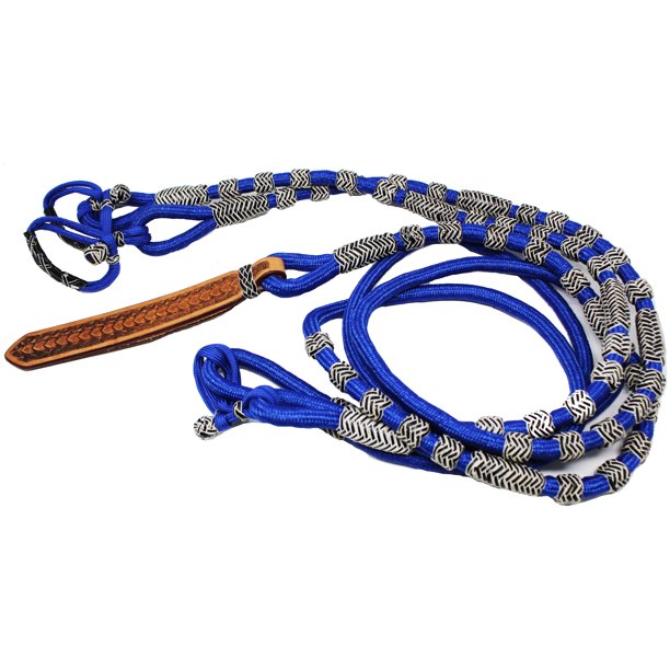 Horse Roping Western Barrel Rein Nylon Rawhide Leather Romel Rommel