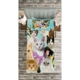 thumbnail image 3 of Ambesonne Cat Lover Quilted Bedspread Set 2 Pcs, Cats Feline Domestic, Twin Size, Multicolor, 3 of 3