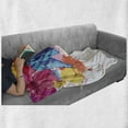 thumbnail image 6 of Colorful Soft Flannel Fleece Blanket, Vibrant Colored Different Flowers Blooming Spring and Summer Themed Drawing Style, Cozy Plush for Indoor and Outdoor Use, 50" x 70", Multicolor, by Ambesonne, 6 of 6